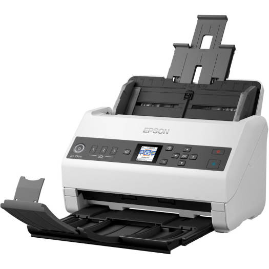 Epson WorkForce DS-730N SheetFed Network Scanner, 600Dpi Resolution, Simplex Scan Speed 80 ppm, 4500 Sheets Daily Duty Cycle, USB 3.0 & Ethernet Connectivity, White | B11B259401BB