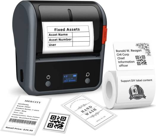 Niimbot B3S 3'' Portable Thermal Label Printer, 70x40mm Size, For Clothing / Barcode & Small Business, Bluetooth Connectivity, Built In 2200mAh Rechargeable Battery, Easy To Use, Black | B3S-BK