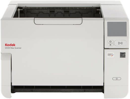 Kodak S3120 MAX Scanner, 500 Sheets ADF, 120 PPM Simplex / 240 IPM Duplex Scan Speed, OCR (Optical Character Recognition) Technology, USB-B/USB-A/Ethernet, White | 8009433