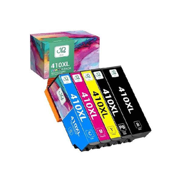 Epson 410/410XL 5-Pack High-Yield and Standard Capacity Ink Cartridges - Cyan/Magenta/Yellow/Photo Black
