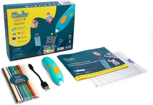 3Doodler Start+ Essentials 3D Pen Set for Kids, Start 3D Pen, 72 Mixed-Color Start Plastics, DoodlePad/Doodlemat, Micro-USB Charger | 40491011
