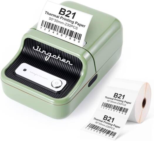 2 Inch Label Printer B21 with 230 Labels, Bluetooth Thermal Labels Maker Small Business Sticker Printers, Suits for All Purpose Labels Barcode Price Text, Compatible with iOS & Android (Green)