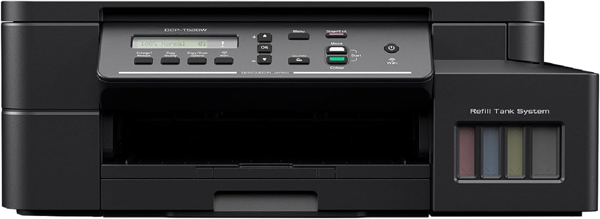بروذر طابعة لاسلكية الكل في واحد بخزان حبر DCP-T520W، طباعة ومسح ضوئي للجوال والسحابة، زجاجات حبر عالية الانتاجية