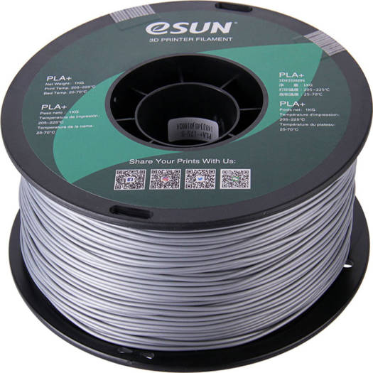 eSun PLA+ 3D Printer Filament 2.85mm, 1kg/roll - Silver | 40403448