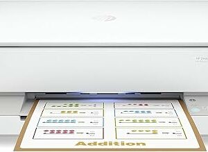 الطابعة المتكاملة HP DeskJet Plus Ink Advantage 6075 الطباعة، والنسخ، والمسح الضوئي، وطباعة الصور - اللون: أبيض [5SE22C]