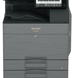 SHARP BP-50C26 MFP Color Laser Printer, 26 ppm Print Speed, Std 650 Max 6300 Sheets Paper Capacity, 128GB SSD, 1200 DPI, 10.1" Touch Display, Wireless LAN, Smart Scanning, Gray | BP-50C26