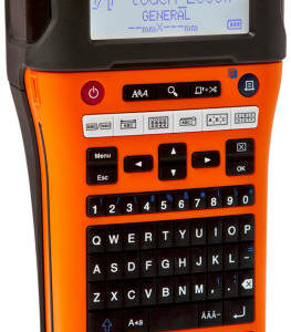 Brother PTE550W Industrial Wireless Touch Handheld Label Printer w/ Auto Strip Cutter, 30mm/sec Print Speed, 180 dpi Resolution, QWERTY Keyboard, USB, WiFi, Orange Black | PT-E550WP