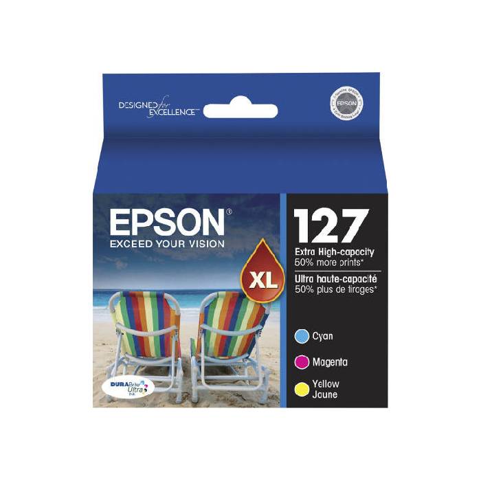 Epson 127 XL (3 Pack) Durabrite Ultra Ink Cartridge - Cyan/Magenta/Yellow