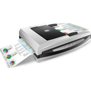 Plustek Smart Office A4 Size Flatbed ADF Scanner, 32ppm/64ipm Scan Speed, 50 Sheets Capacity, 3000 Page Duty Cycle Per Day, Auto Detection, USB 2.0 Interface, LED | PL3060