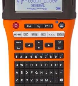 BROTHER PT E550WVP Label Printer, Portable Label Maker for Electricians and Network Installations, QWERTY Keyboard, Up to 24mm label, Orange, Large