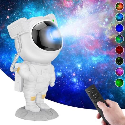 AWH Astronaut Galaxy Light Projector, Space Buddy Projector Night Light for Bedroom with Remote Control and Timer, Astro Alan Star Ceiling Projector for Kids Adults, WHITE