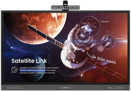 BenQ Pro Series Education Interactive Display with BenQ DVY32 4K UHD Video Conference Camera, 75" UHD IPS Display, Infrared Touch Technology, 8ms Response Time | RP7503 / DVY32