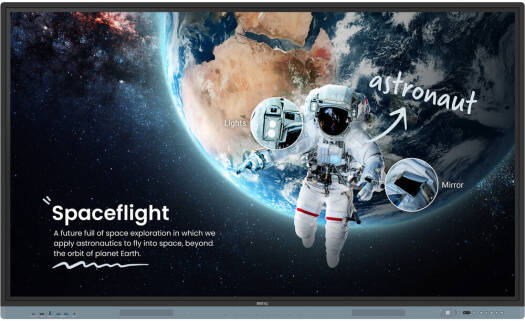 BenQ EDLA Board Master Interactive Display, 65" 4K UHD IPS Display, 8ms Response Time, High Precision IR Touch Technology, Up to 40 Touch Points, 8GB RAM + 32GB Storage, Black | RM6504