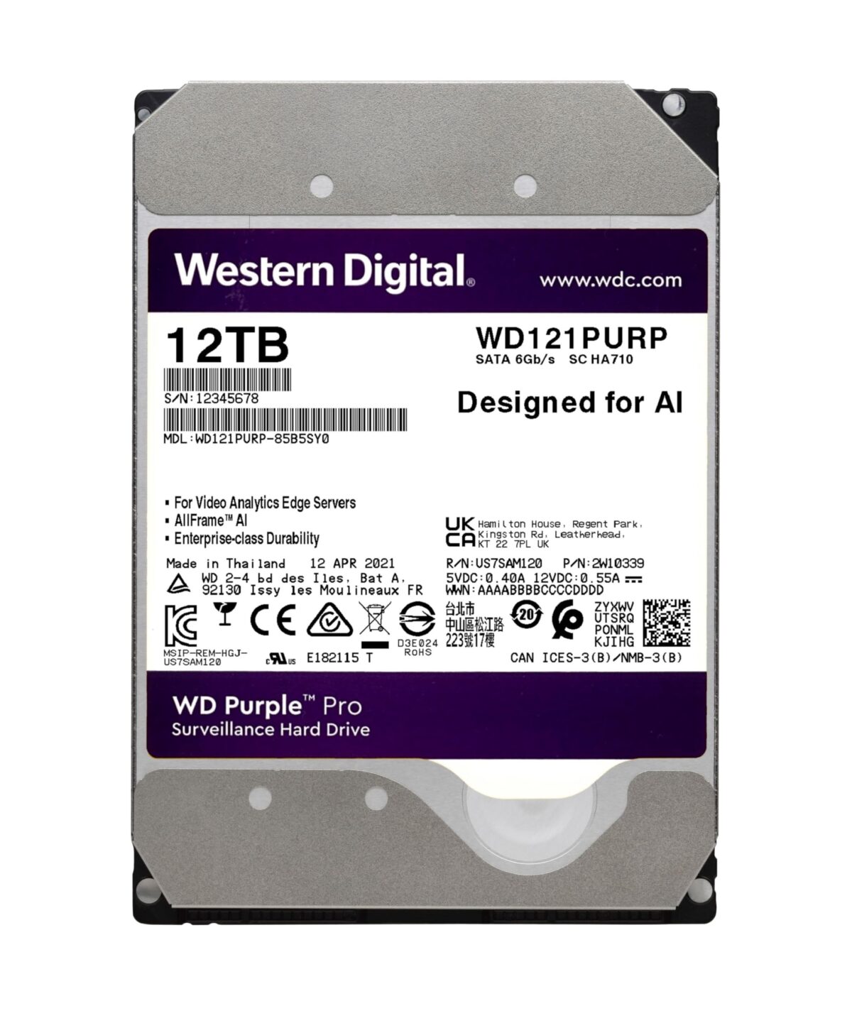 Western Digital Purple Pro 12 TB 3.5 Inch