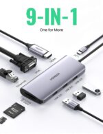 UGREEN USB Type C to 3* USB-A 3.0 + VGA + HDMI + Ethernet + SD/TF + PD (9-in-1)