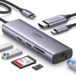 USB C Hub with Gigabit Ethernet 4K@60Hz HDMI, 100W PD Charging,