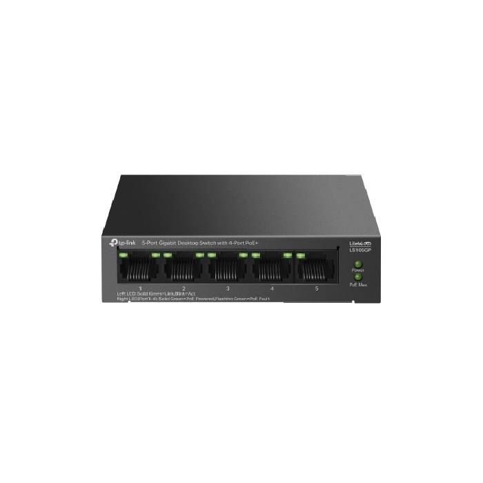 TP-Link LS105GP 5-Port Gigabit Desktop Switch with 4-Port PoE+